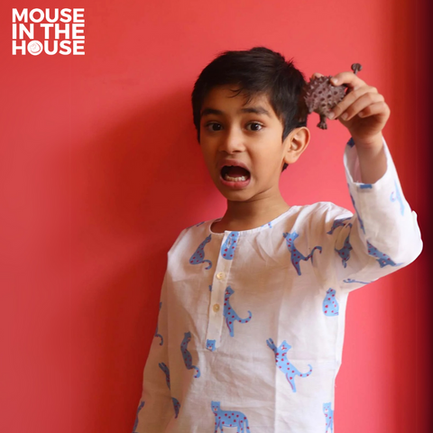 Mouse In The House Blue Panther- Unisex Nightdress