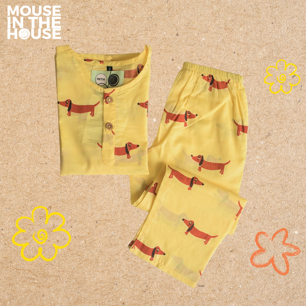 Mouse In The House A Dog's Life (Yellow)- Unisex Nightdress