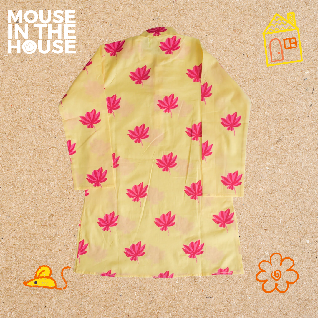 Mouse In The House Lotus Bloom (Yellow)- Ethnic Wear Boys