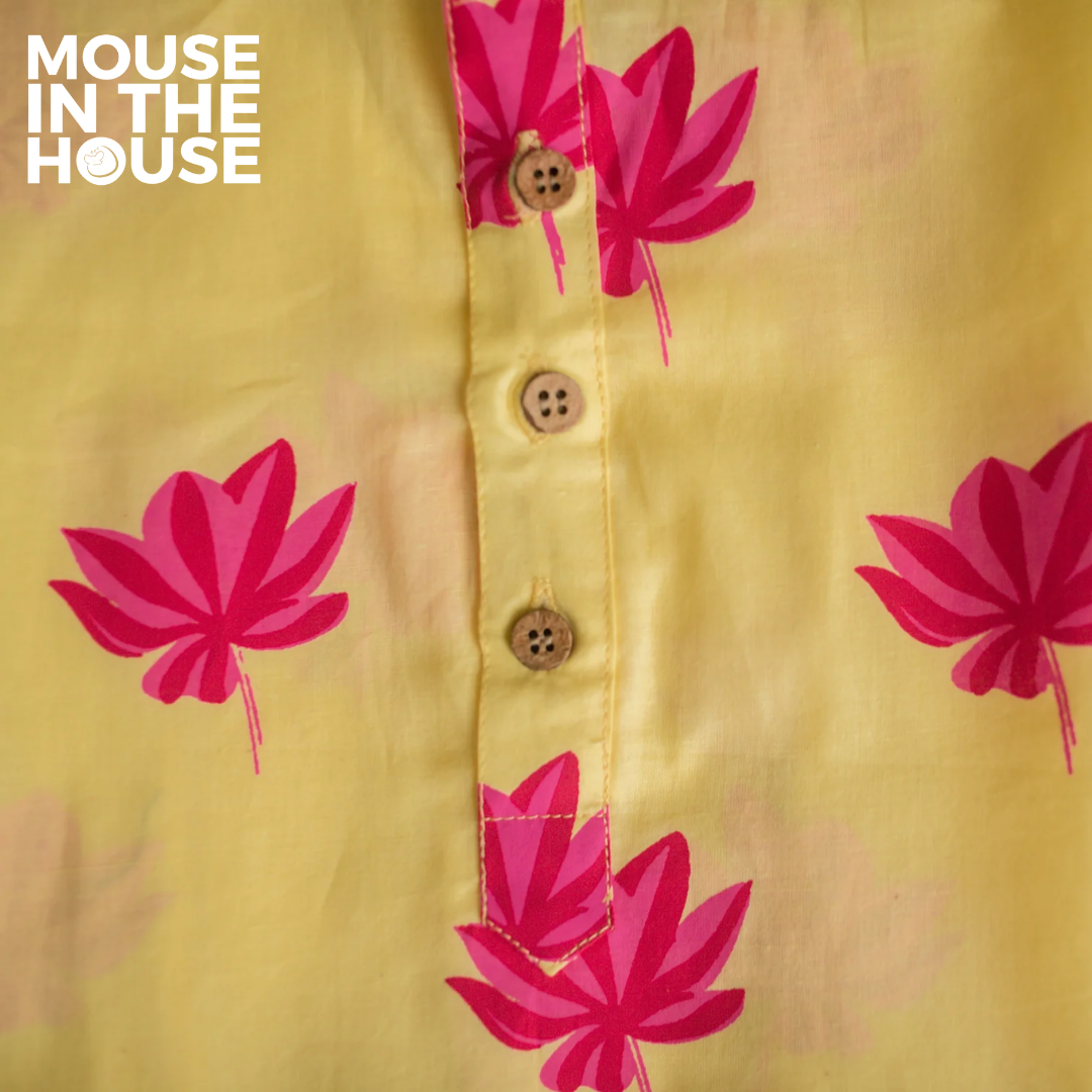 Mouse In The House Lotus Bloom (Yellow)- Ethnic Wear Boys