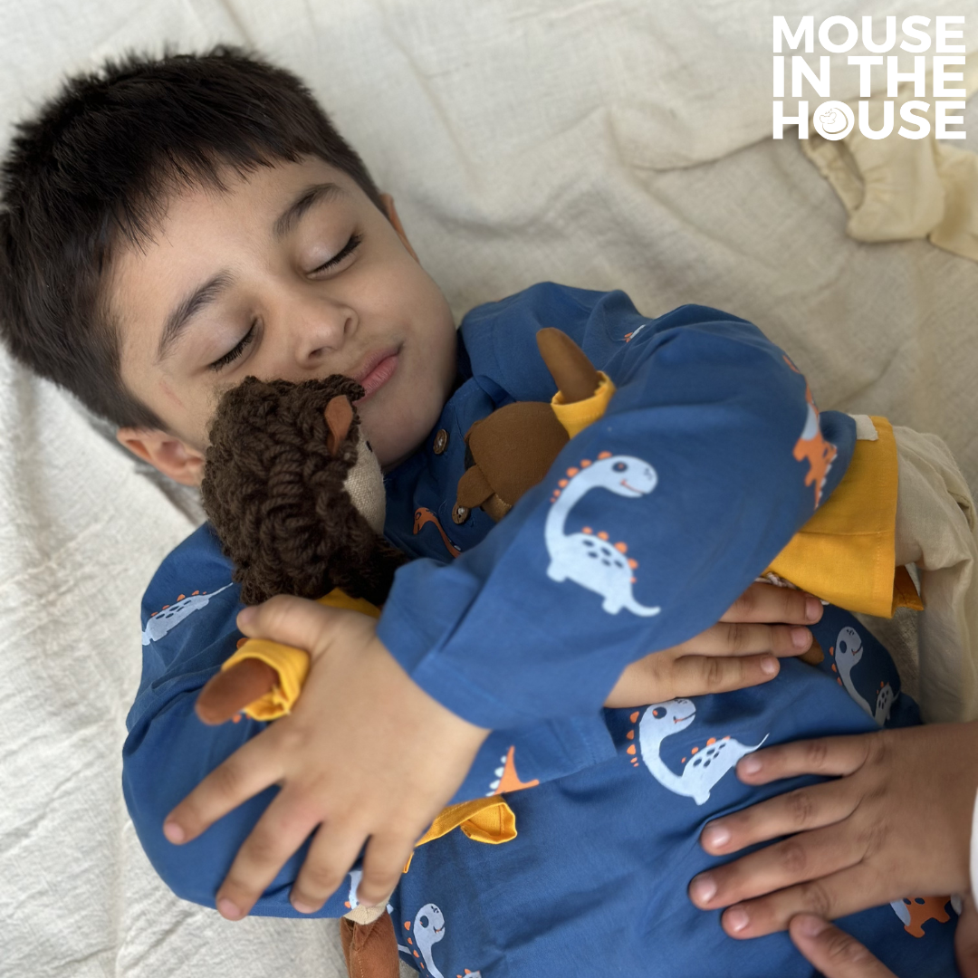 Mouse In The House Dino Friends (Blue)- Unisex Nightdress