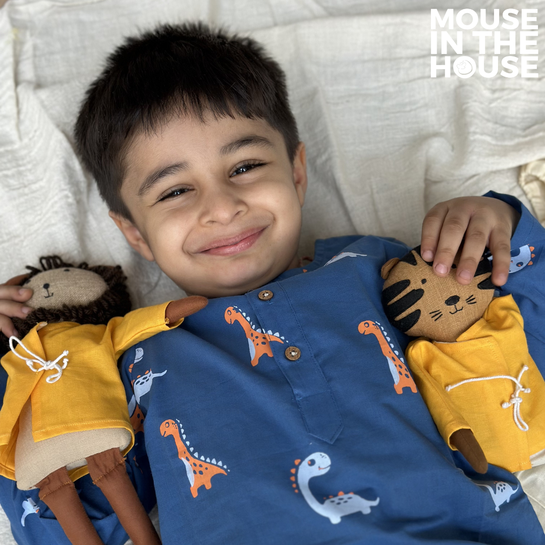 Mouse In The House Dino Friends (Blue)- Unisex Nightdress