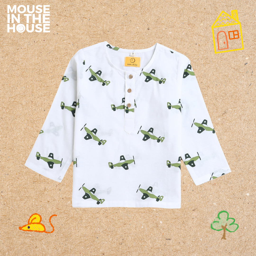 Mouse In The House Fighter Plane- Unisex Nightwear