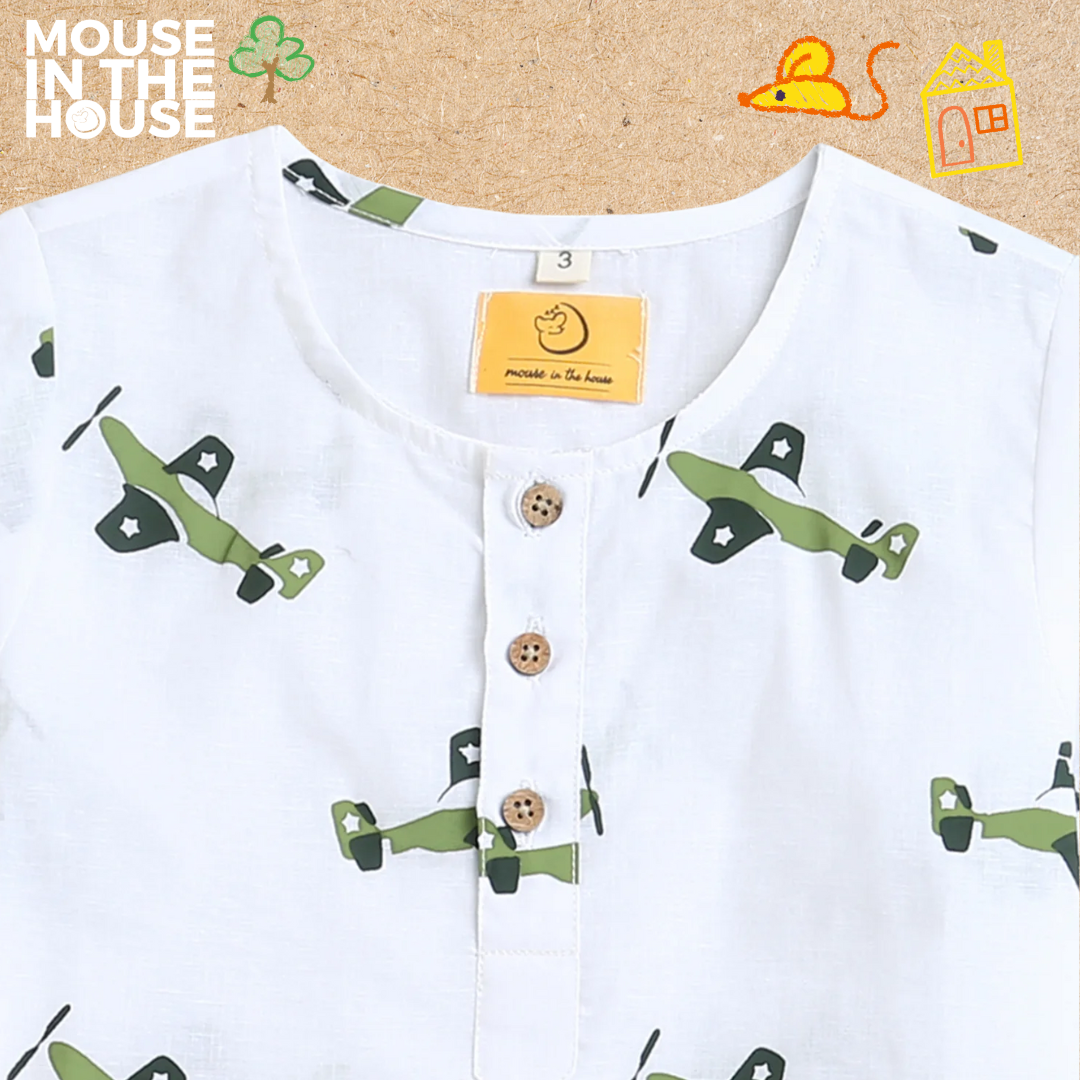 Mouse In The House Fighter Plane- Unisex Nightwear