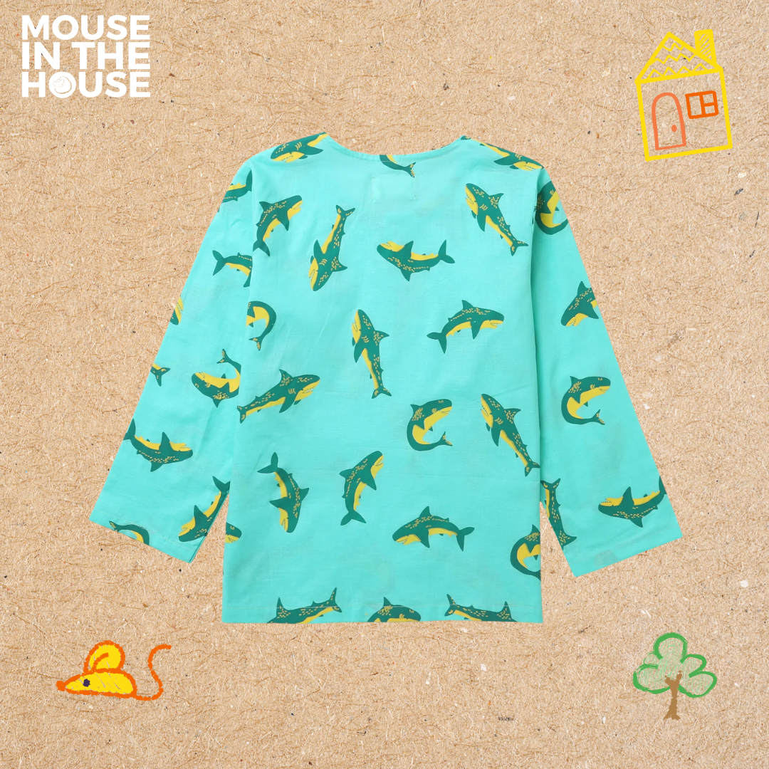 Mouse In The House Giant Shark- Unisex Nightdress