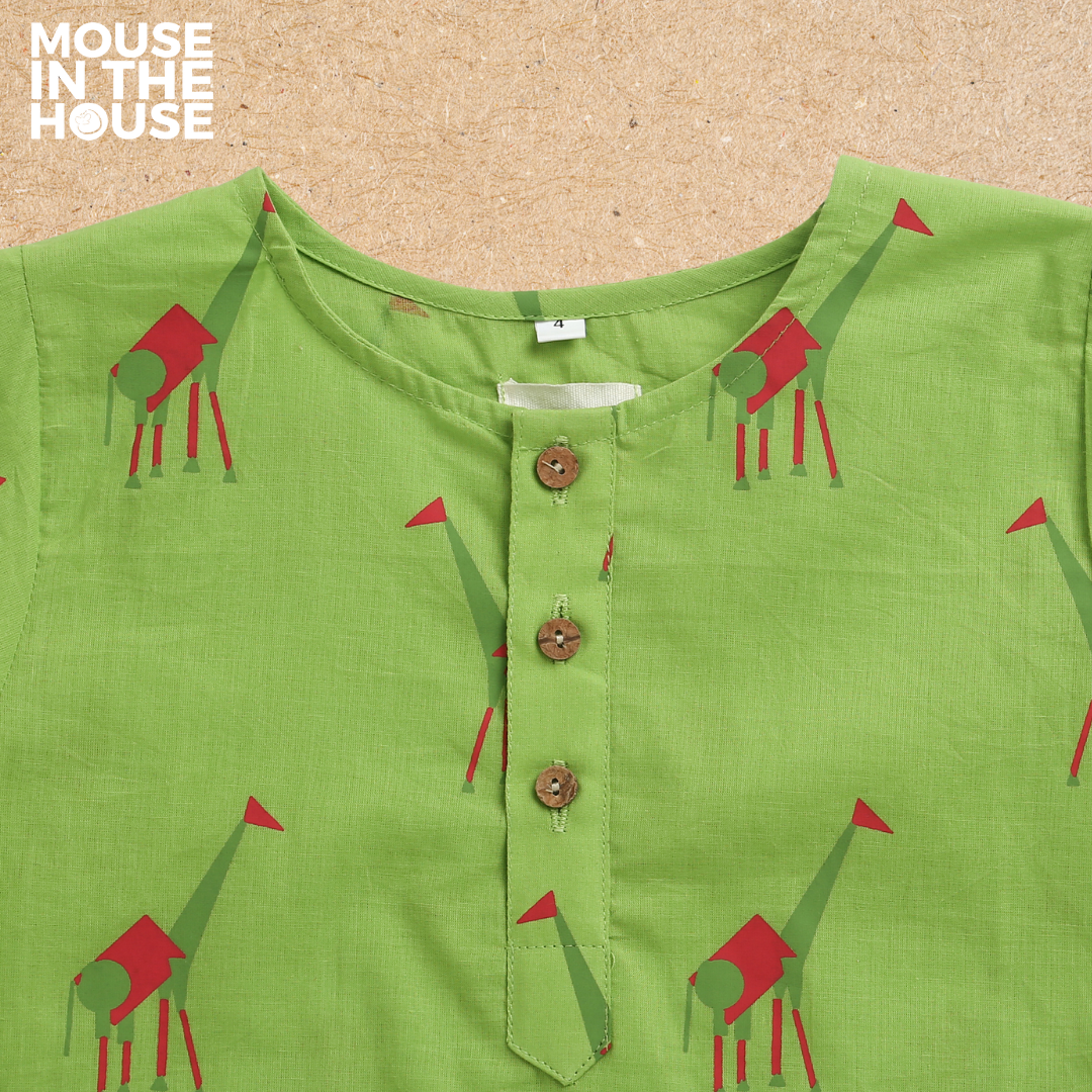 Mouse In The House Green Triangle- Unisex Nightdress