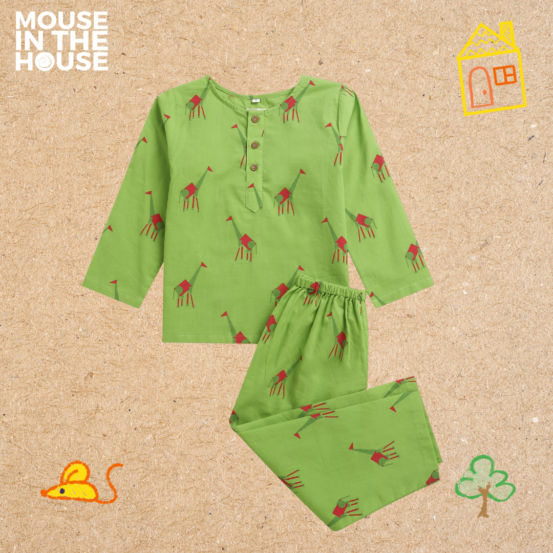 Mouse In The House Green Triangle- Unisex Nightdress