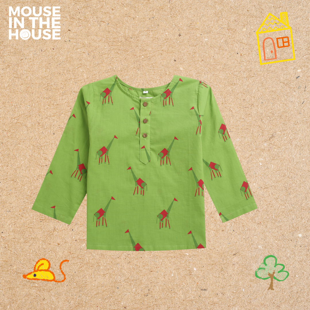 Mouse In The House Green Triangle- Unisex Nightdress