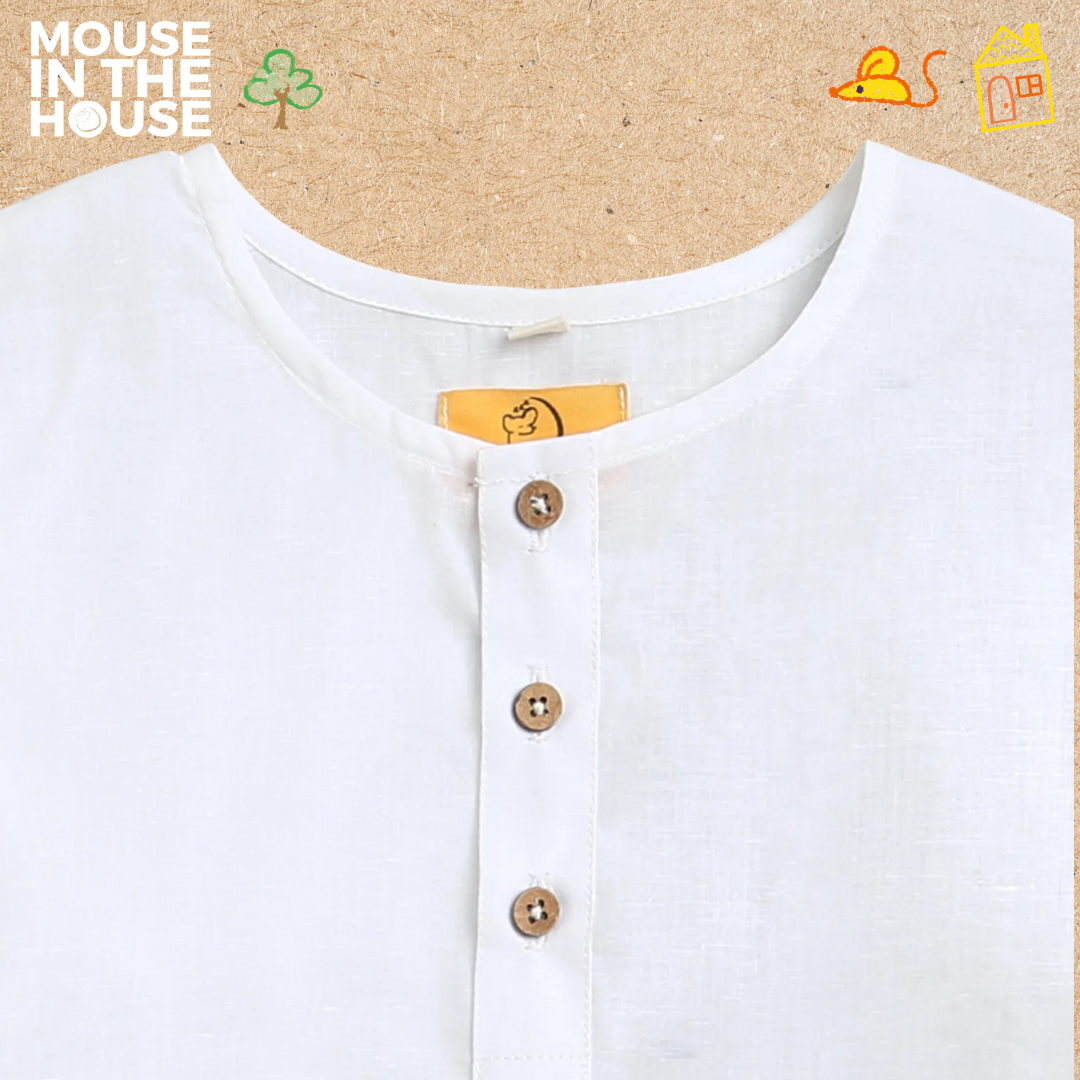 Mouse In The House Snow White Kurta & Pyjama – Timeless Elegance for Little Ones (Unisex)