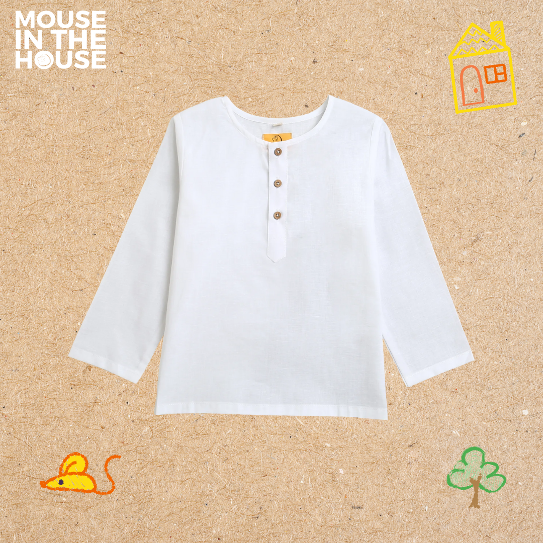 Mouse In The House Snow White Kurta & Pyjama – Timeless Elegance for Little Ones (Unisex)