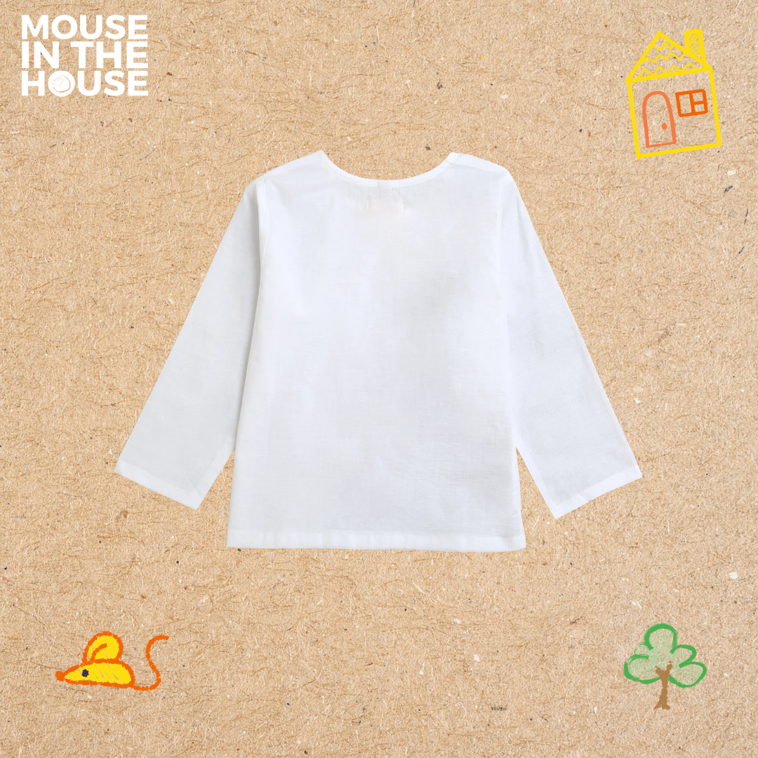 Mouse In The House Snow White Kurta & Pyjama – Timeless Elegance for Little Ones (Unisex)