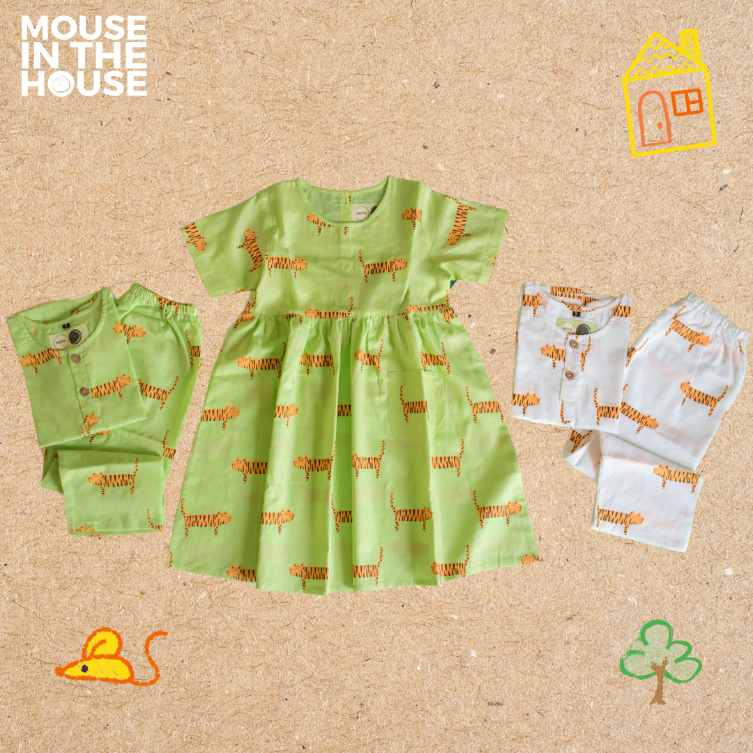 Mouse In The House Augustus The Tiger- Cotton Dress