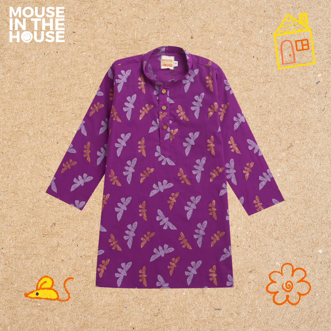 Mouse In The House Shimmering Butterfly - Ethnic Wear Boys