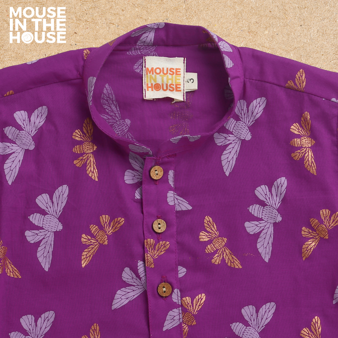 Mouse In The House Shimmering Butterfly - Ethnic Wear Boys