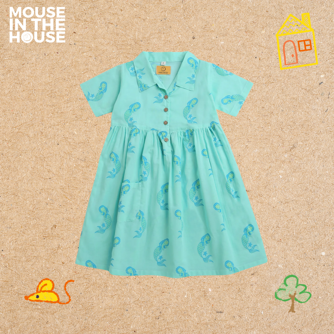 Mouse In The House Adella The Mermaid - Cotton Dress