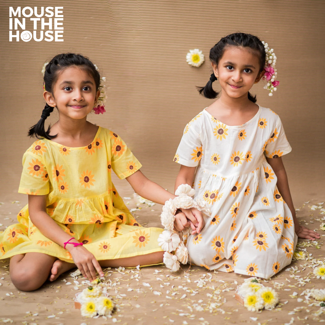 Mouse In The House Lane of Dreams (Yellow)- Cotton Dress