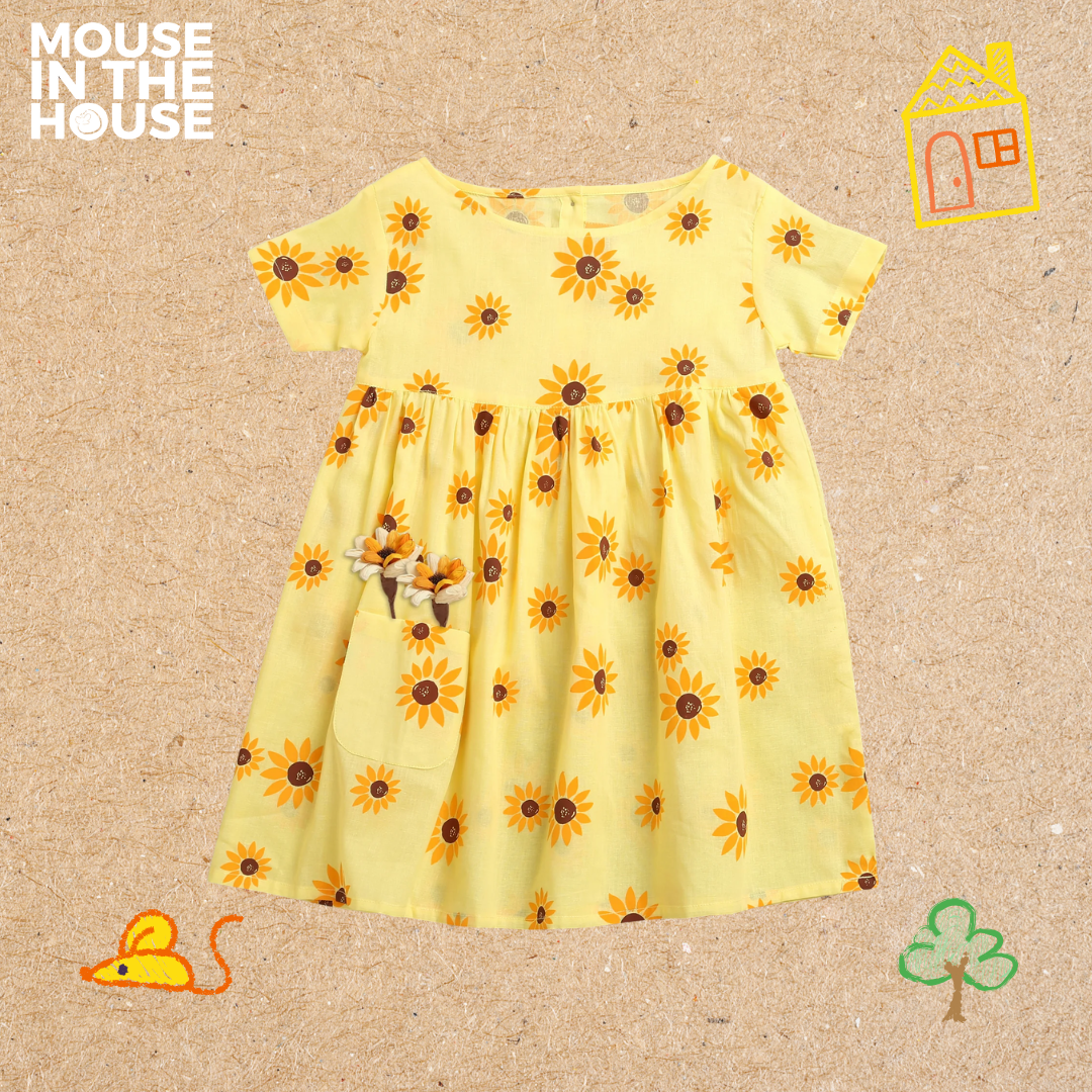 Mouse In The House Lane of Dreams (Yellow)- Cotton Dress
