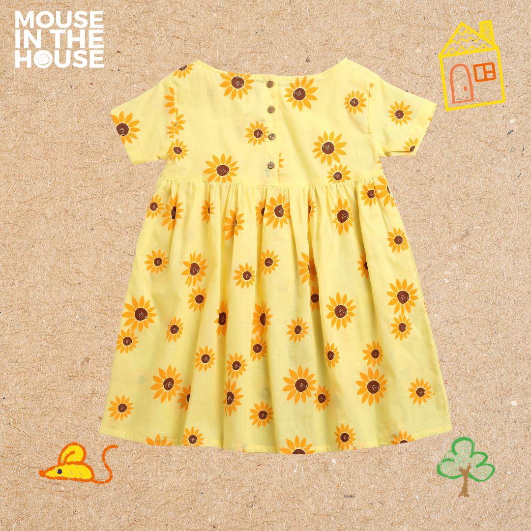 Mouse In The House Lane of Dreams (Yellow)- Cotton Dress