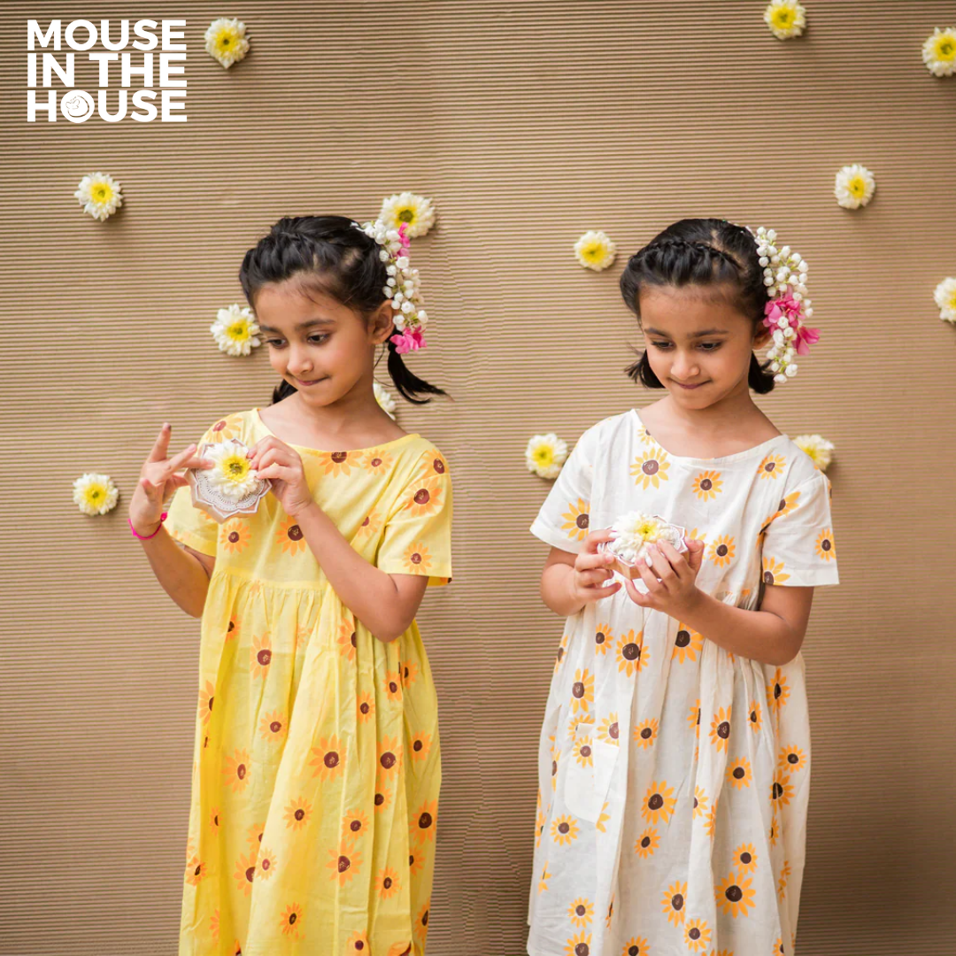 Mouse In The House Lane of Dreams (Yellow)- Cotton Dress