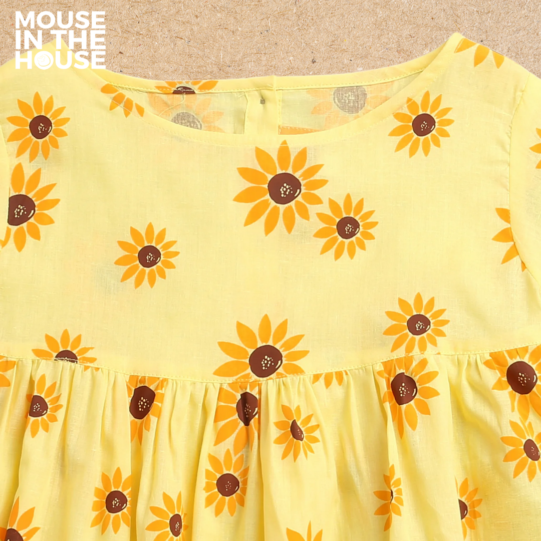Mouse In The House Lane of Dreams (Yellow)- Cotton Dress