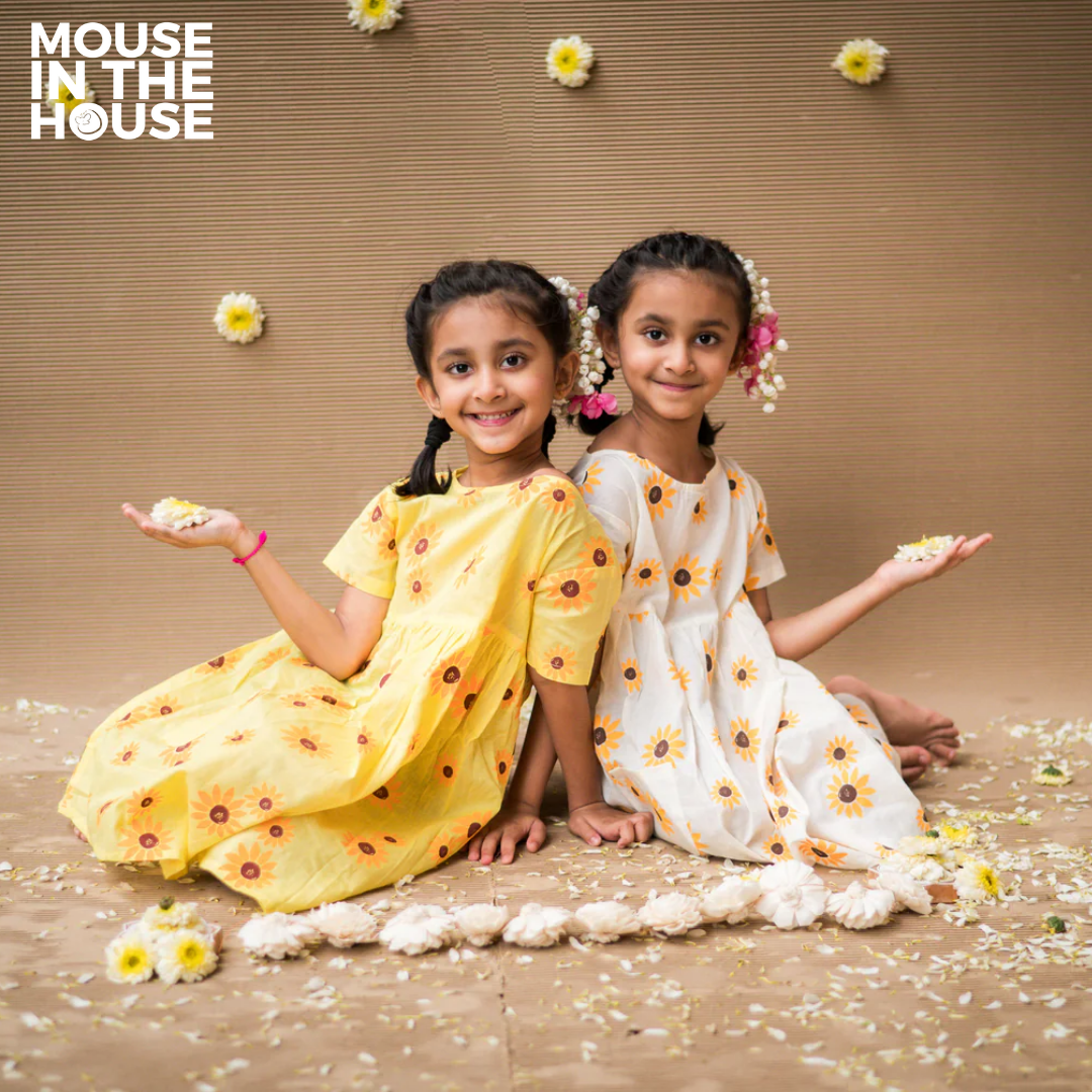 Mouse In The House Lane of Dreams (Yellow)- Cotton Dress