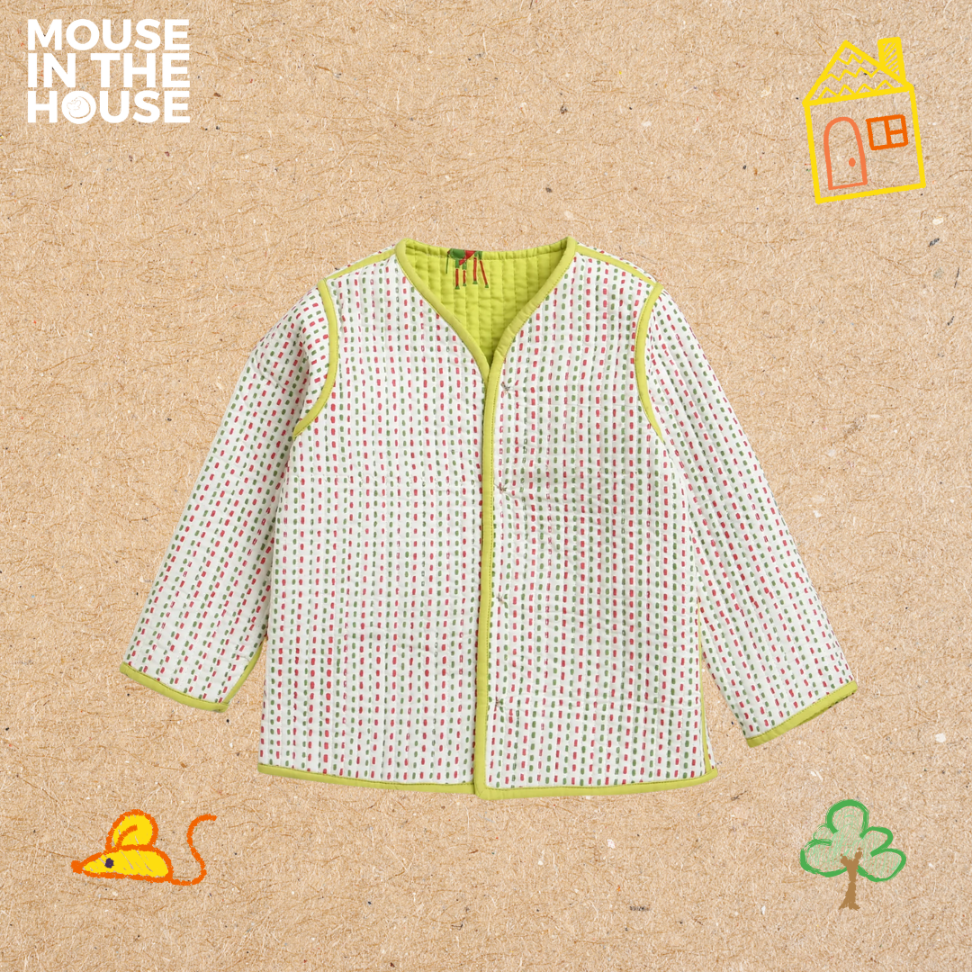 Mouse In The House Green Triangle- Reversible Jacket