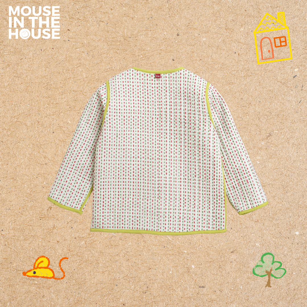 Mouse In The House Green Triangle- Reversible Jacket