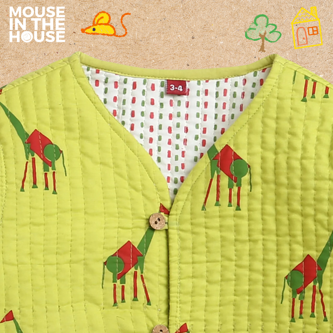 Mouse In The House Green Triangle- Reversible Jacket