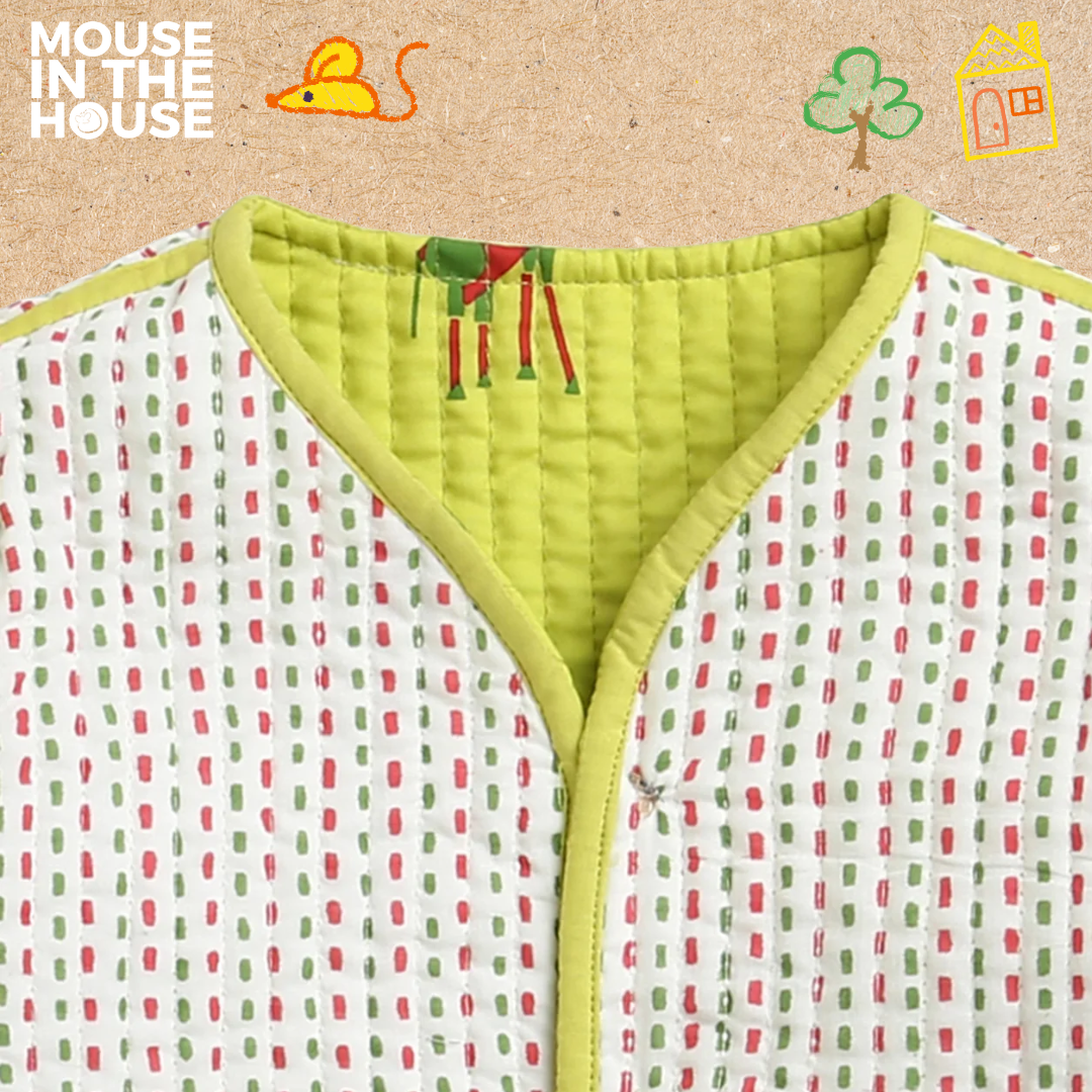 Mouse In The House Green Triangle- Reversible Jacket