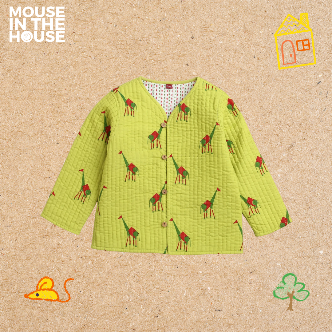 Mouse In The House Green Triangle- Reversible Jacket