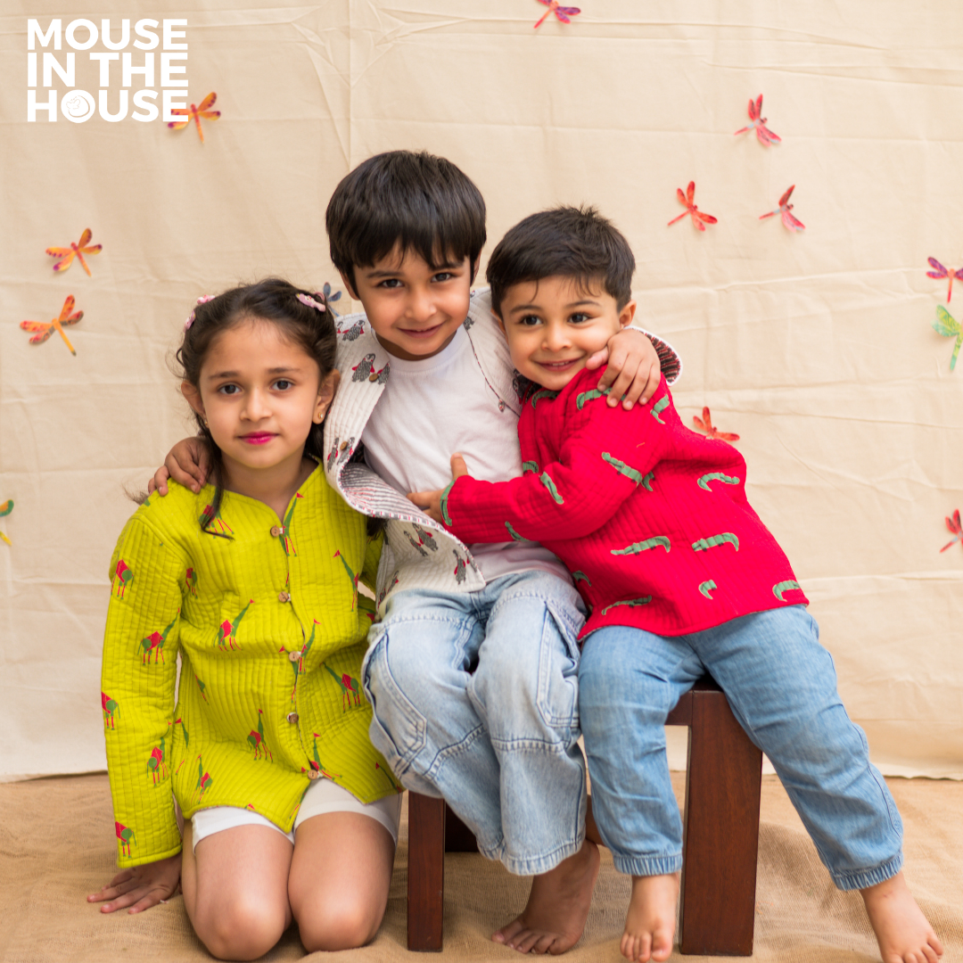 Mouse In The House Green Triangle- Reversible Jacket