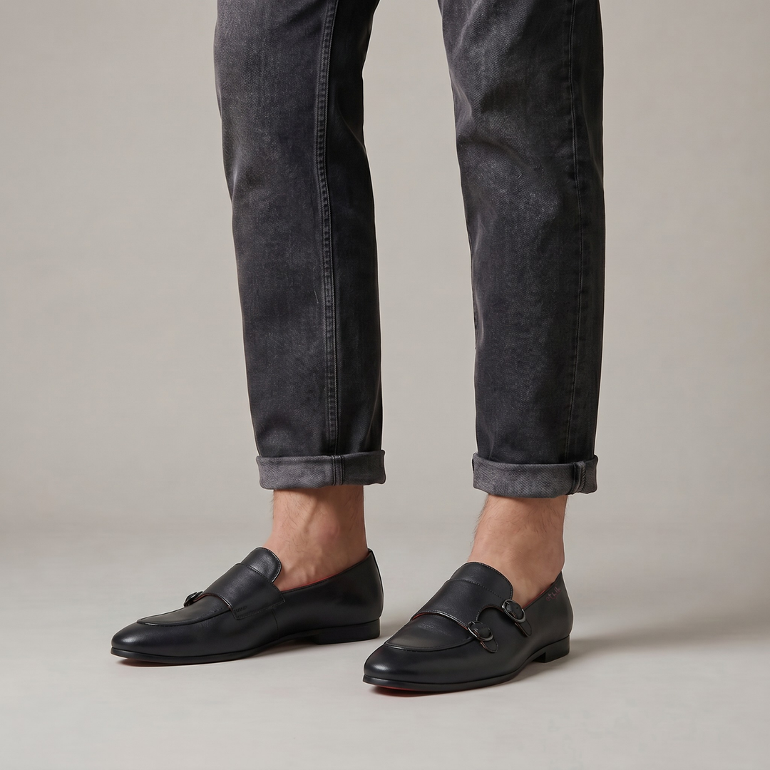 Monk Icon Cool Grey  Double Monk Loafer