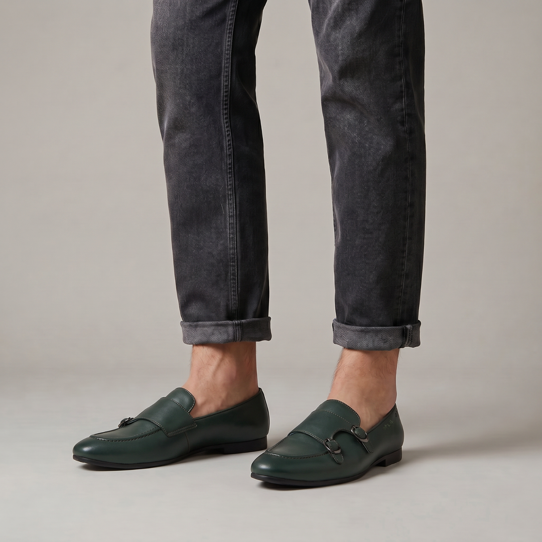 Monk Icon Forest Green  Double Monk  Loafer