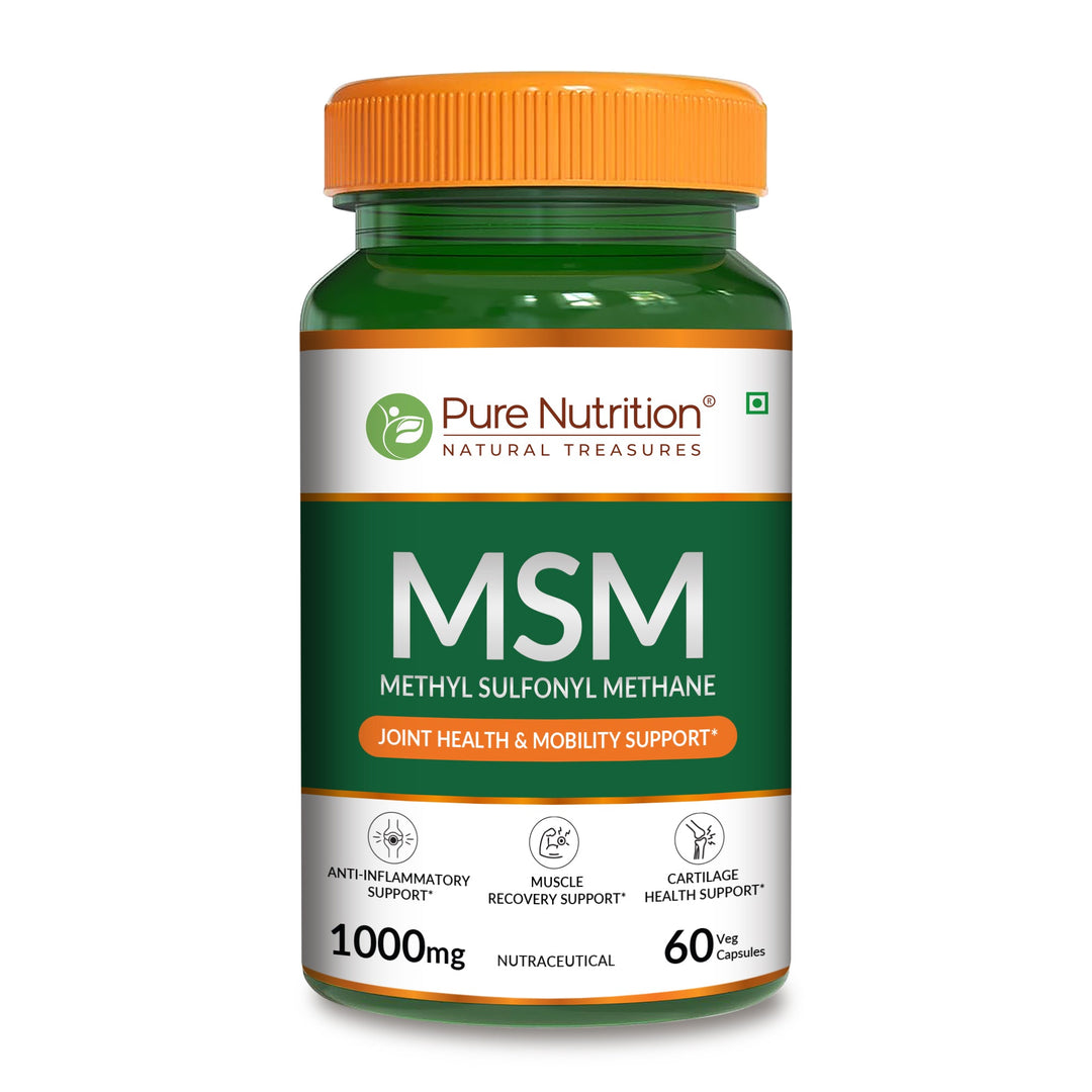 MSM 1000 mg | Methyl Sulfonyl Methane Capsules | Joint & Mobility Support | 60 Capsules