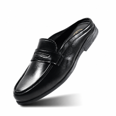 Monkstory Atelier 1930 Penny Loafer Mules – Midnight Black
