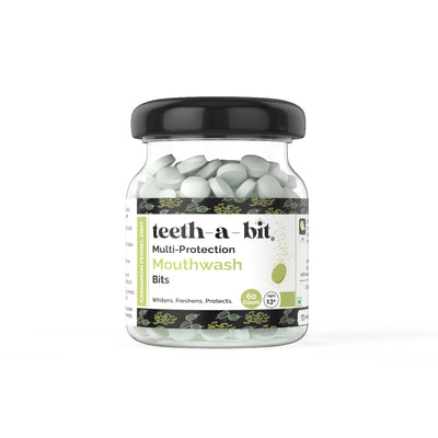 Multiprotection Cardamom Fennel Mint Mouthwash Bits | Alcohol-Free, Plant-Based (60 Count)
