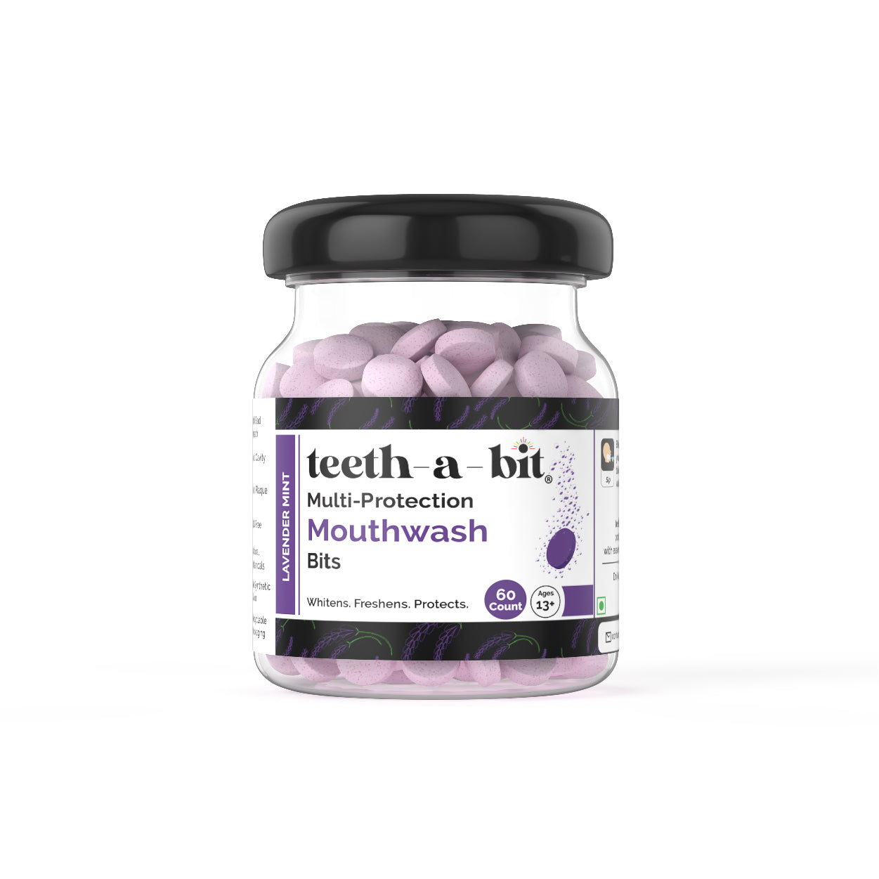 Multiprotection Lavendar Mint Mouthwash Bits | Alcohol-Free, Plant-Based (60 Count)