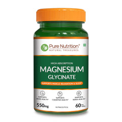 Pure Nutrition Magnesium Glycinate 550 mg| High Absorption Magnesium