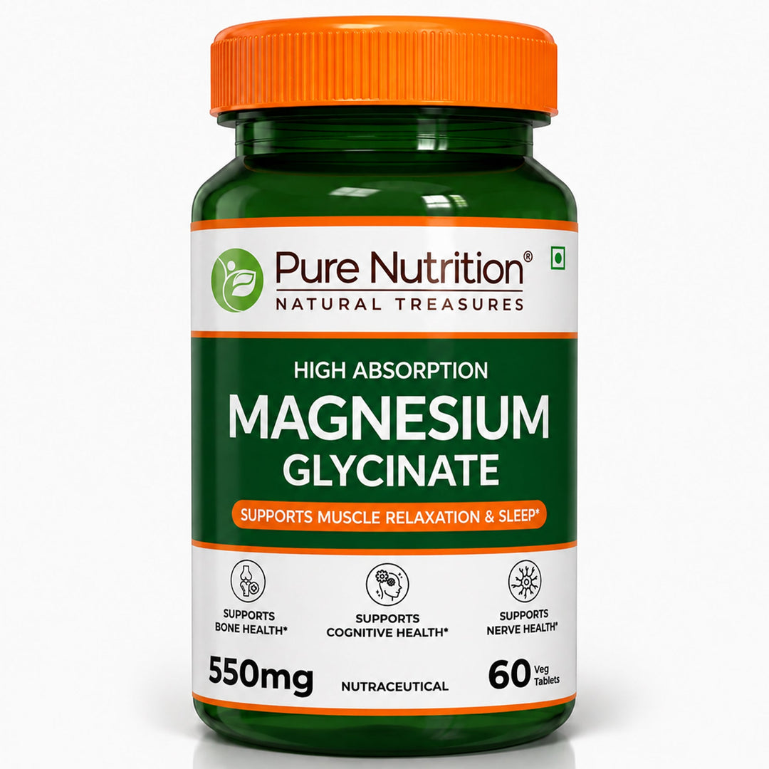 Magnesium Glycinate 550mg – High Absorption | Sleep, Stress & Muscle Health