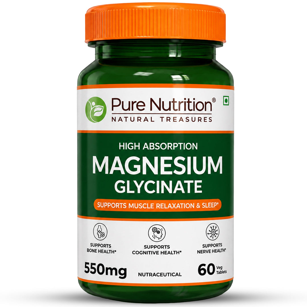 Pure Nutrition Magnesium Glycinate 550mg | High Absorption | 60Tablets