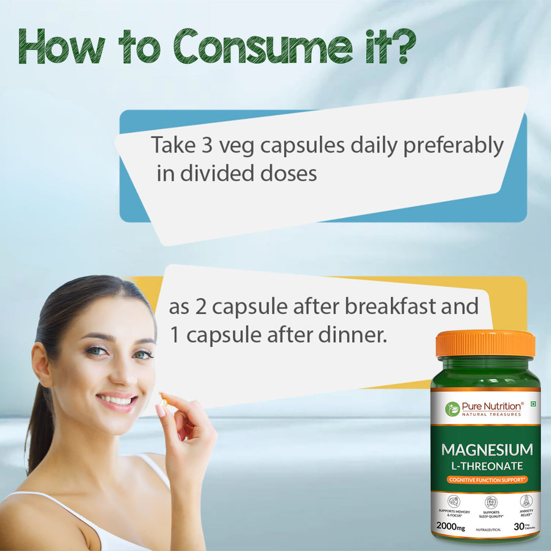 Magnesium L-Threonate  Brain, Memory & Focus Support | 30 Veg Capsules