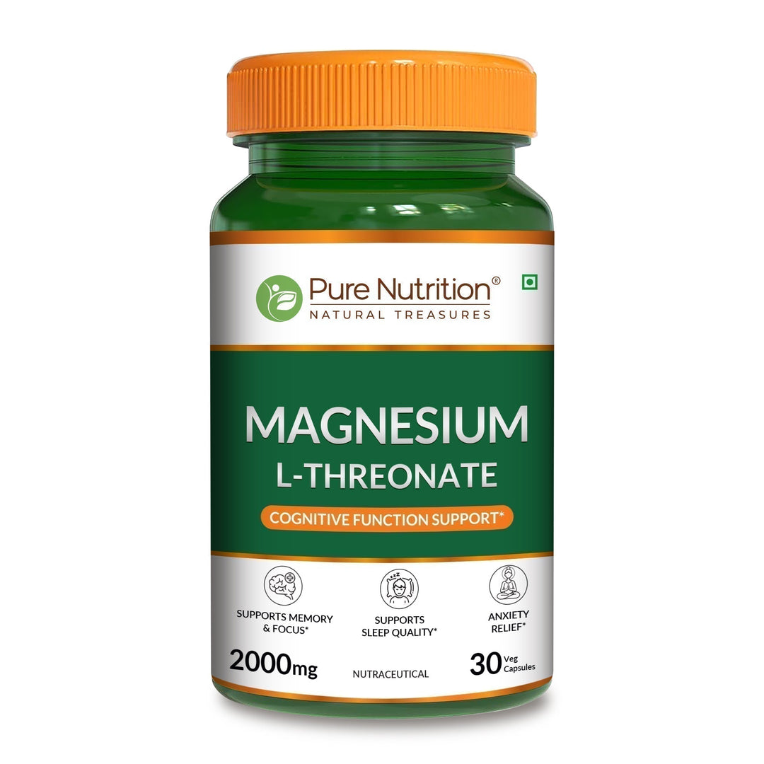 Magnesium L-Threonate  Brain, Memory & Focus Support | 30 Veg Capsules