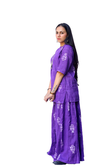 Agati Design Malti Purple Kurta and Kali Palazzo