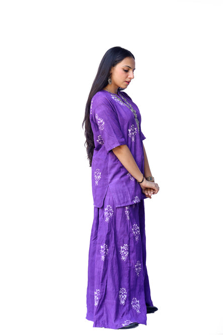 Agati Design Malti Purple Kurta and Kali Palazzo