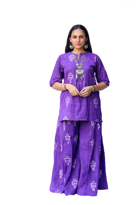 Agati Design Malti Purple Kurta and Kali Palazzo