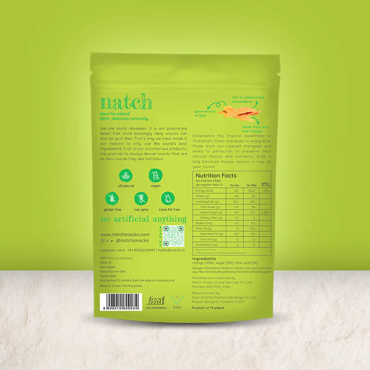 Natch thai mango slices - bare (large pack 150g)