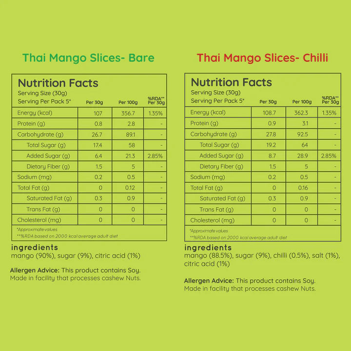 Natch thai mango slices - variety pack (large pack of 2 - 150g)
