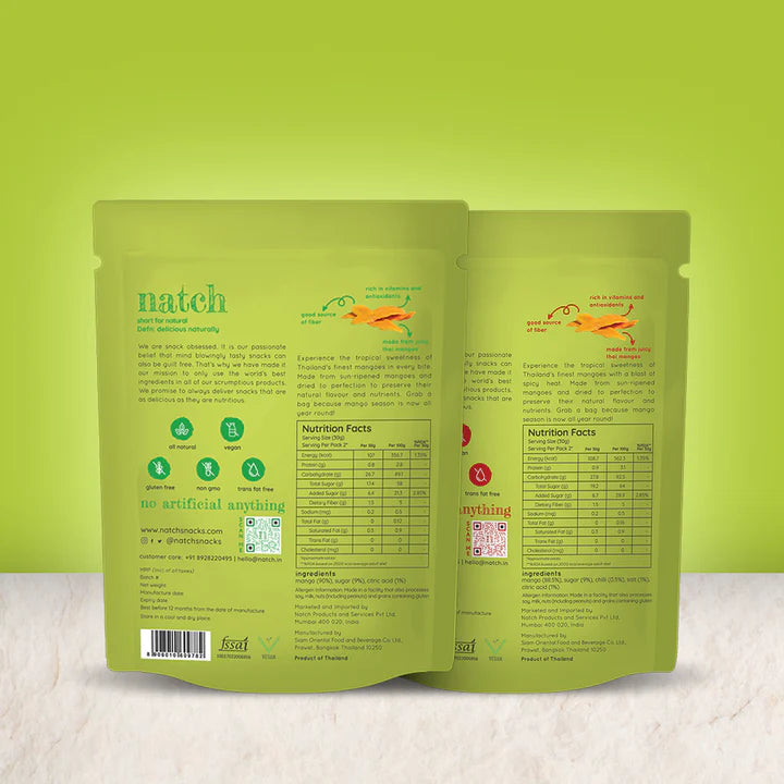 Natch thai mango slices - variety pack (small pack of 2 - 60g)