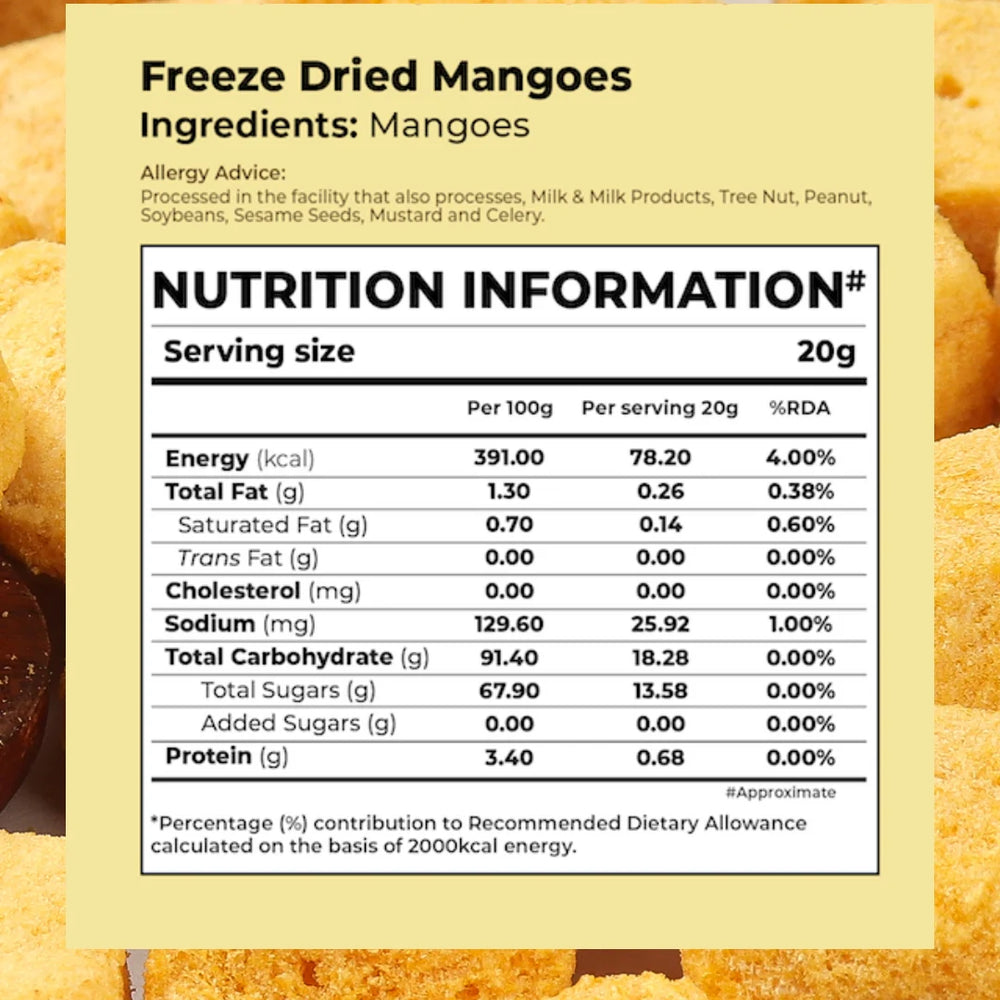 Bonvie Freeze Dried Mango - 50 grams