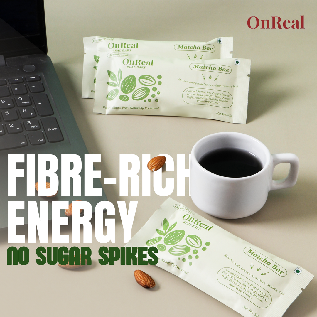 OnReal Matcha Bae Plant-Based Protein Bars | 15g Protein | No Refined Sugar | High Fiber | Almond Butter, Pistachios & Matcha | Vegan, Gluten-Free | Clean Label Snack